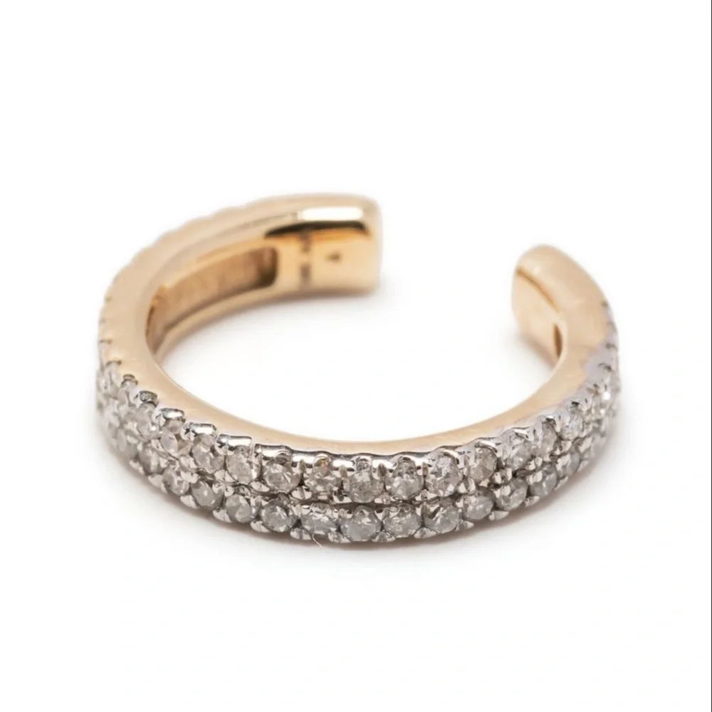 Adina Reyter 14k Pave Double Wide Ear Cuff - Picture 3 of 7